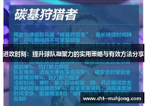 进攻时刻：提升球队凝聚力的实用策略与有效方法分享